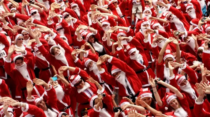 Framed Print : Australia-Society-Christmas-Santas Framed Print : Australia-Society-Christmas-Santas