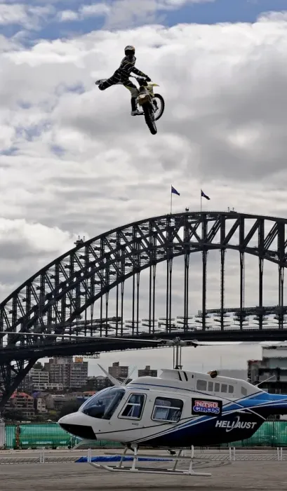 Framed Print : Australia-Us-Motorbike-Helicopter Framed Print : Australia-Us-Motorbike-Helicopter