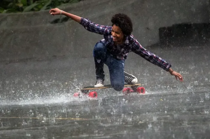 Framed Print : Brazil-Weather-Skateboarding
