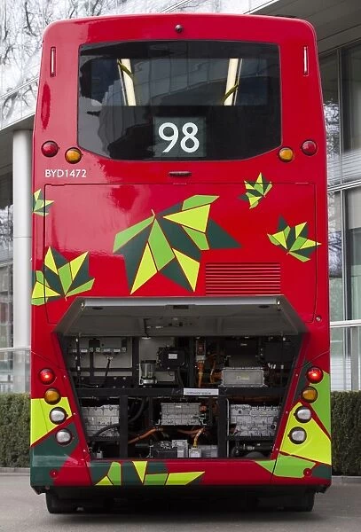 Britain-Transport-Electric-Red-Bus