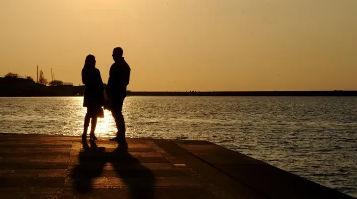 Framed Print : Crimea-Love-Couple-Sunset