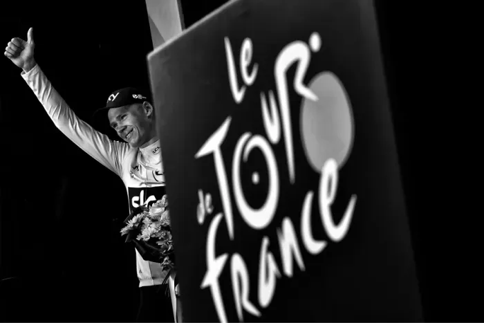 Framed Print : Cycling-Fra-Tdf2017-Podium-Black and White Framed Print : Cycling-Fra-Tdf2017-Podium-Black and White