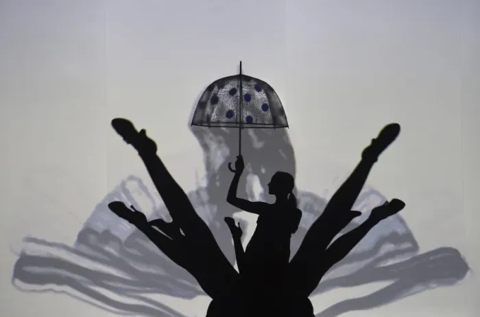 Framed Print : Dancers perform during a general rehearsal of Paris Merveilles, the new Framed Print : Dancers perform during a general rehearsal of Paris Merveilles, the new