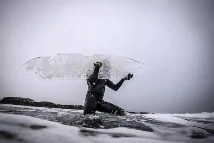Framed Print : Douniamag-Surfing-Lofoten-Ice Board-Photo Essay