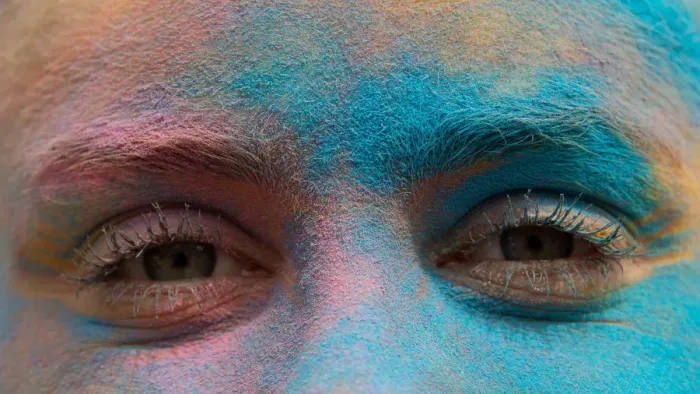 Framed Print : France-Color Run-Eyes-Portrait