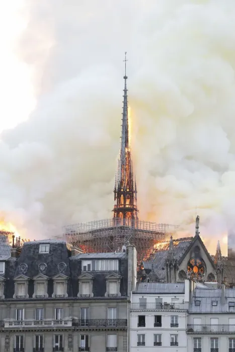 Framed Print : France-Fire-Notre Dame