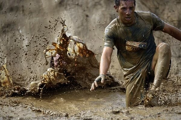 France-Mud Day-Race. A participant competes in the 'The Mud day challenge'