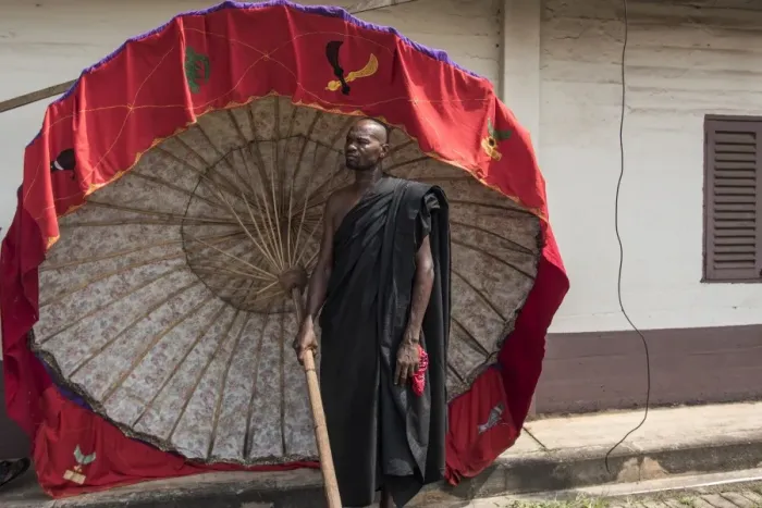 Framed Print : Ghana-Royal-Ceremony-Umbrella