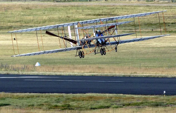 Framed Print : Landing a Replica of Wrights Flyer 3 Framed Print : Landing a Replica of Wrights Flyer 3