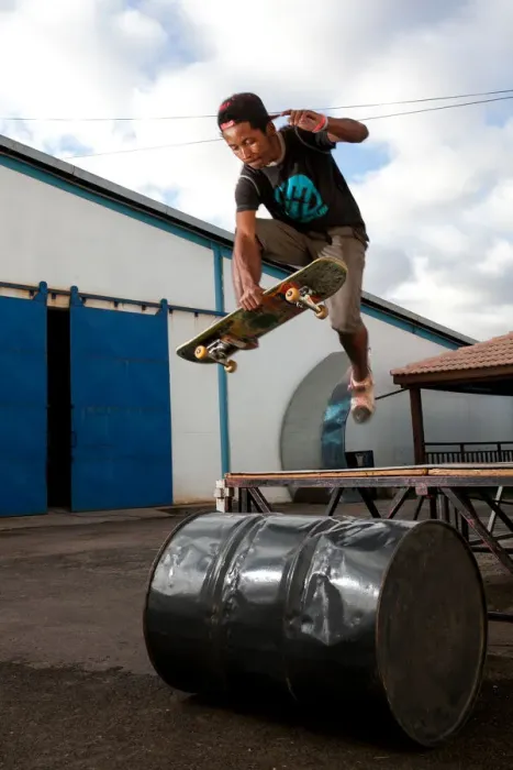 Framed Print : Malagasy skater Bryan, 18, rides and trains at the skateboarding ground especially Framed Print : Malagasy skater Bryan, 18, rides and trains at the skateboarding ground especially