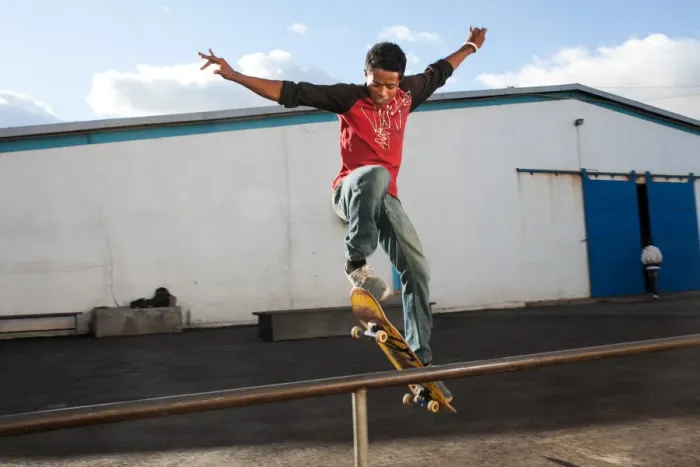 Framed Print : Malagasy skater Lofo, 20, rides and trains at the skateboarding ground especially Framed Print : Malagasy skater Lofo, 20, rides and trains at the skateboarding ground especially