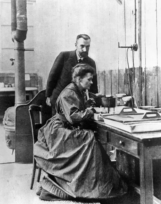 Framed Print : Marie Curie-Skolodowska with Pierre Curie