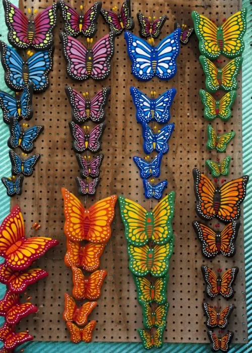 Framed Print : Mexico-Theme-Markets-Butterflies