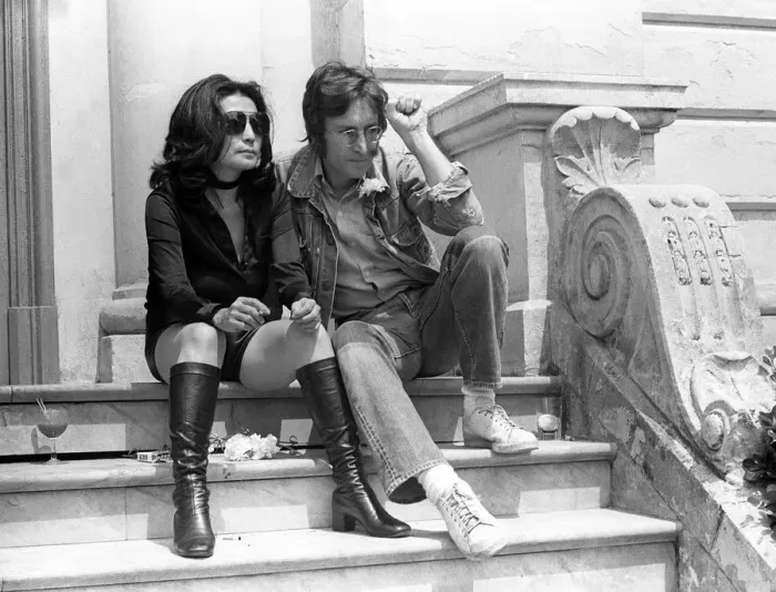 Framed Print : Music legend John Lennon Yoko Ono Pose Cannes 1971 Framed Print : Music legend John Lennon Yoko Ono Pose Cannes 1971