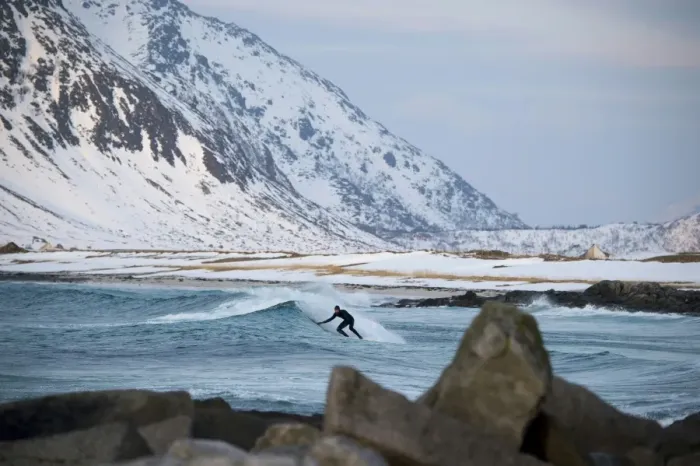 Framed Print : Norway-Extrem-Surfing-Arctic
