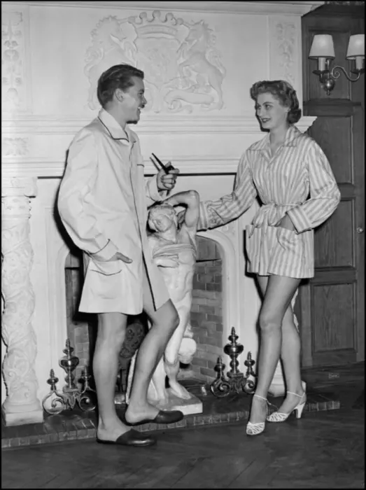 Framed Print : Offbeat-Pyjama-Fashion-1950 Framed Print : Offbeat-Pyjama-Fashion-1950