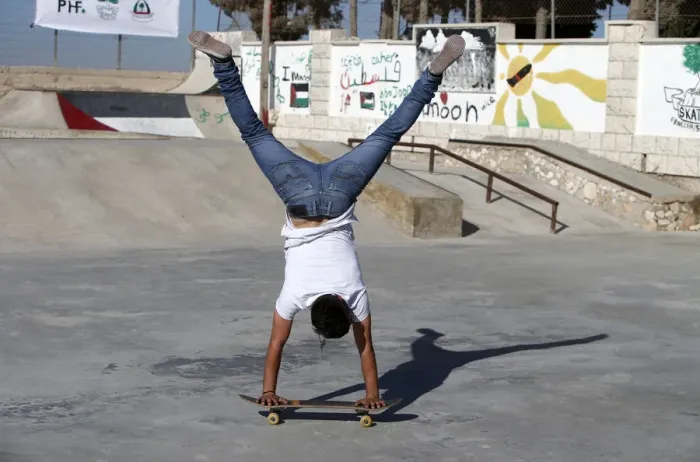Framed Print : Palestinian-Skateboarding