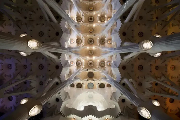 Framed Print : Picture shows the ceiling of the Expiatory Church of the Sagrada Familia Framed Print : Picture shows the ceiling of the Expiatory Church of the Sagrada Familia