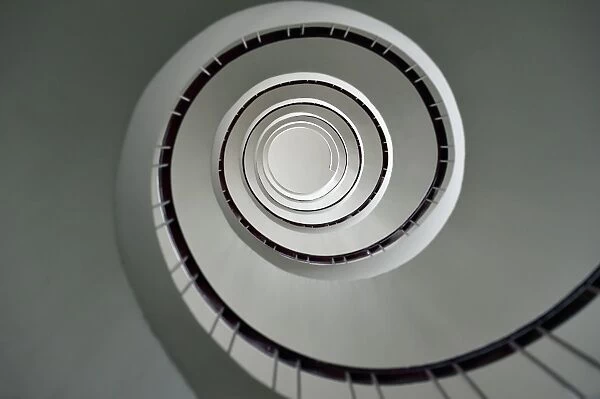 A picture taken on February 24, 2016 shows a spiral staircase in Nantes, western France