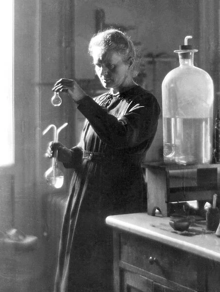 Professor Marie Curie Working in the Laboratory