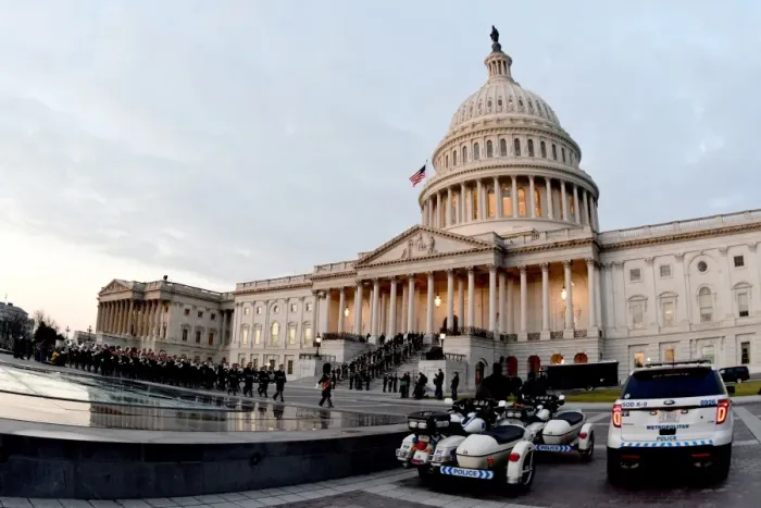 Framed Print : Rehearsal For Presidential Inauguration of Donald Trump