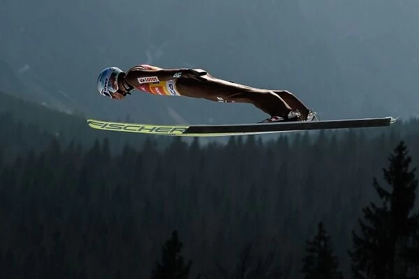 Ski-Jump-World-Man. Kamil Stoch of Poland competes during the FIS Ski Jumping