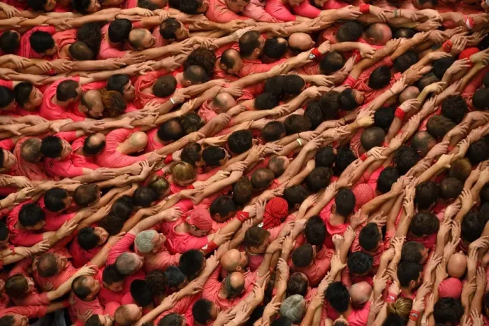 Framed Print : Spain-Catalonia-Human-Towers-Castellers