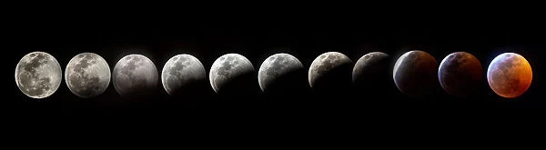 Super Blood Moon. A composite photo shows all the phases of the so-called