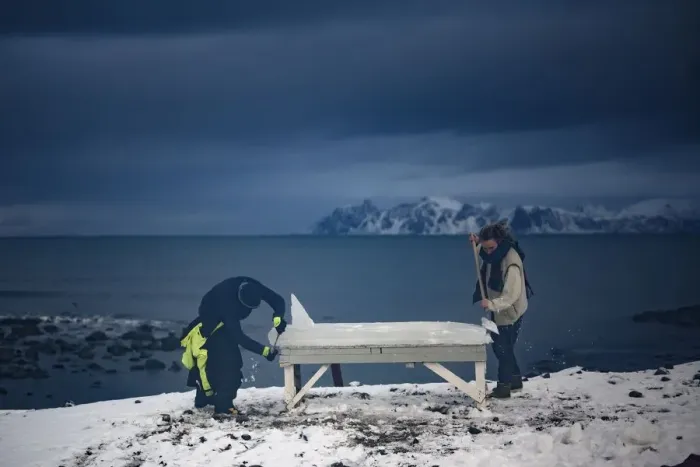 Framed Print : Surfing-Lofoten-Ice Board-Photo Essay