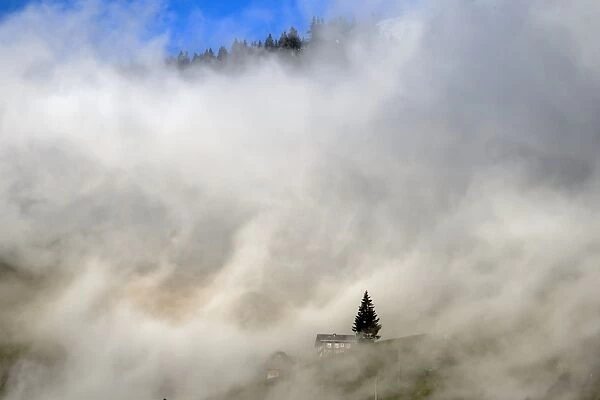 Switzerland-Weather. Fog engulfs the landscape on December 20