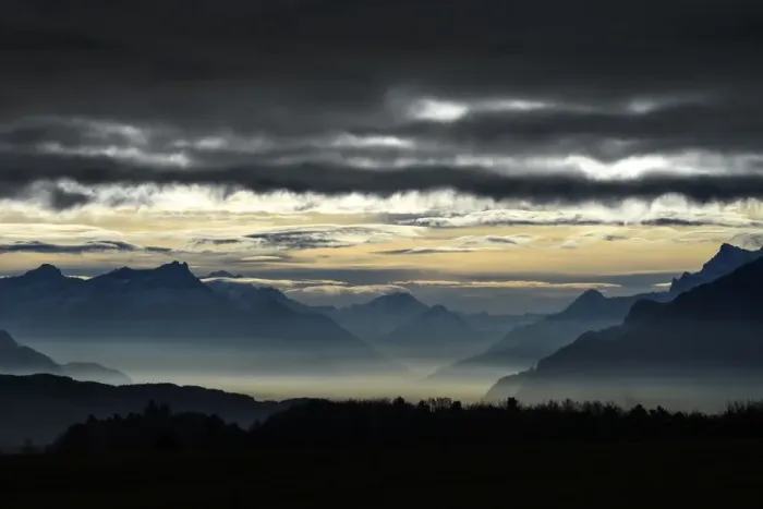 Framed Print : Switzerland-Weather-Mountains-Alps
