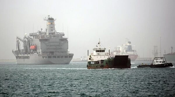 UAE-NATO. The US warship Joshua Humphreys is seen docked at Jabil Ali along