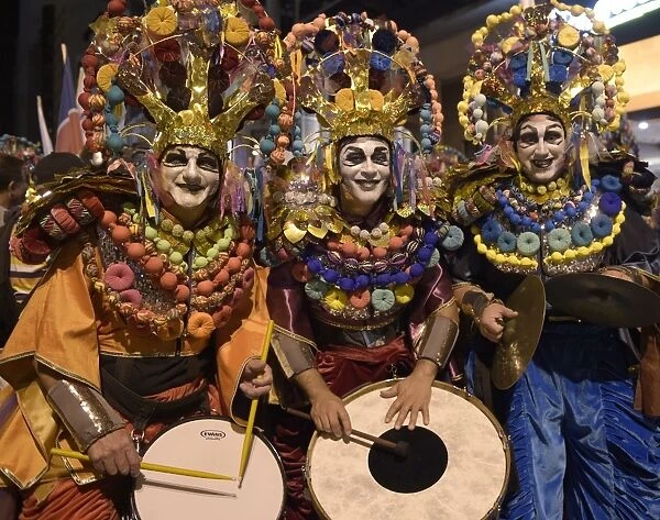 Uruguay-Carnival. Performers participate in the opening parade of the Uruguayan