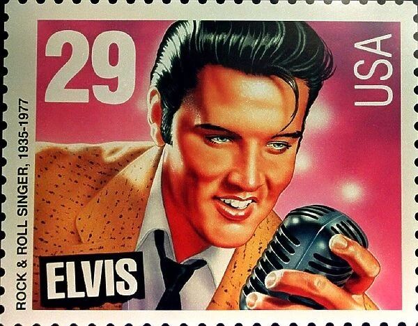 Us-Elvis-Stamp. This 04 June 1992 file photo shows the commemorative stamp