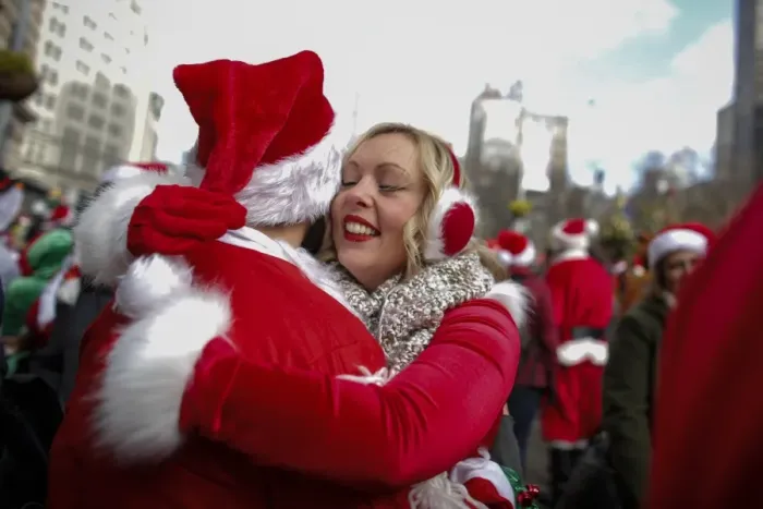 Framed Print : Us-Entertainment-Santacon Framed Print : Us-Entertainment-Santacon
