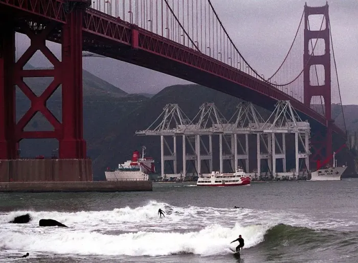Framed Print : Us-Largest Cranes-Golden Gate