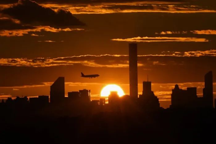 Framed Print : Us-New York-Skyline-Sunset Framed Print : Us-New York-Skyline-Sunset