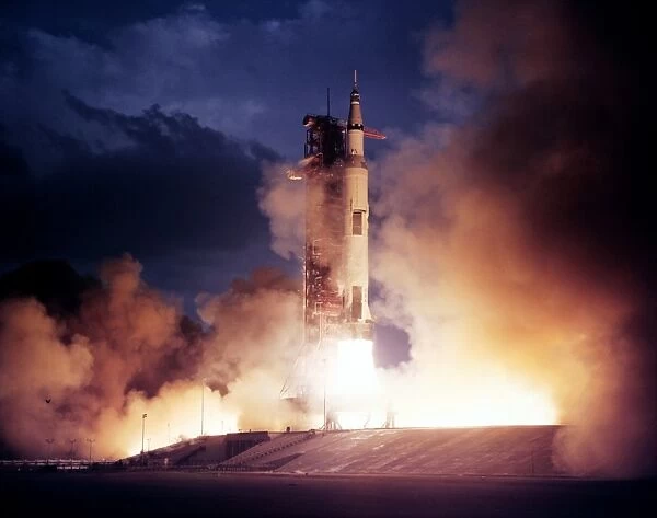Us-Space-Apollo XIV. Apollo 14 rocket takes off from launch pad on January 31, 1971