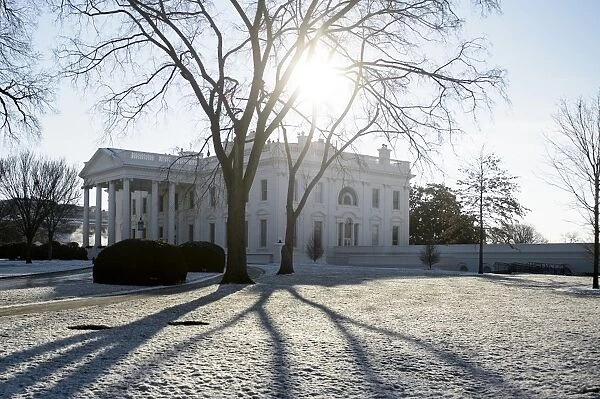 Us-Weather-Politics. The White House is viewed after the city received