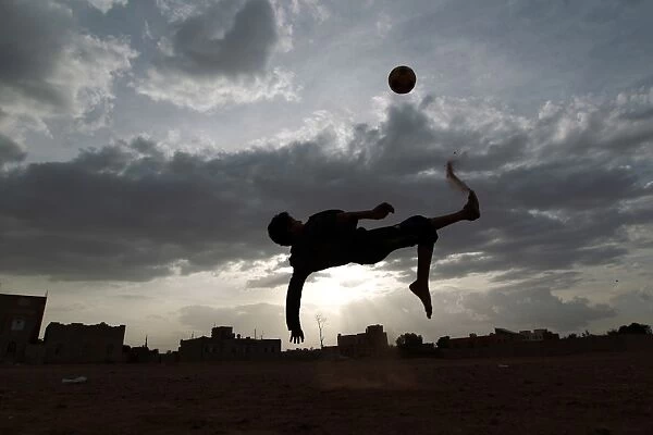 Yemeni Football Match Air Kick