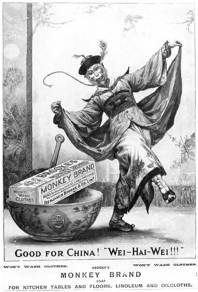 Advert for Brookes Monkey Brand Soap, 1898 (engraving)