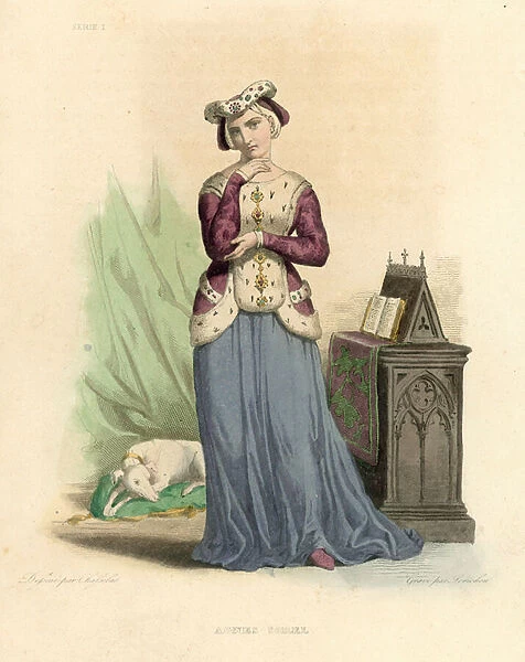Agnes Sorel (coloured engraving)