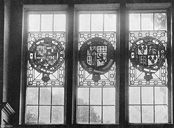 Ancient Glass over the South Hall Door (b  /  w photo)