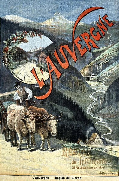 Auvergne mountains, Lioran region, tourism advertising, late 19th century
