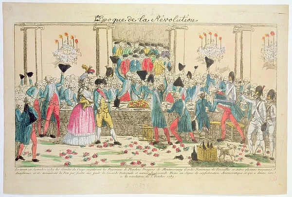 Banquet given on 1 October 1789 at the Versailles Opera House by the Kings bodyguards
