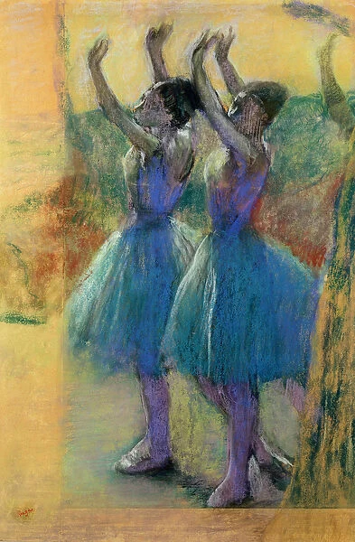 Two Blue Dancers (pastel on paper)