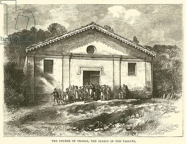 The Church of Chabas, the Oldest in the Valleys (engraving)