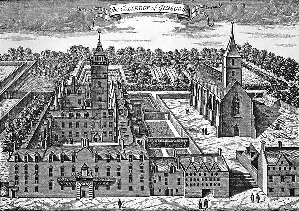 The Colledge of Glasgow, from Theatrum Scotiae, 1693 (engraving) (b  /  w photo)