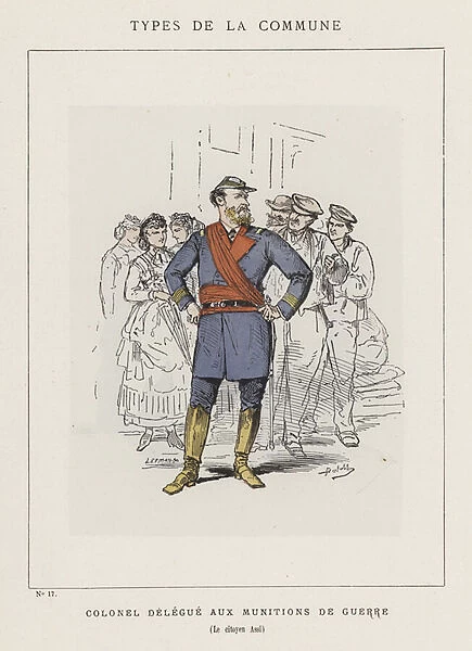 Colonel Delegue Aux Munitions de Guerre, Le citoyen Assi (coloured engraving)