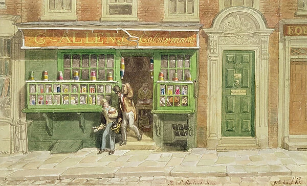 Colourmans Shop, St Martins Lane, 1829 (w  /  c on paper)